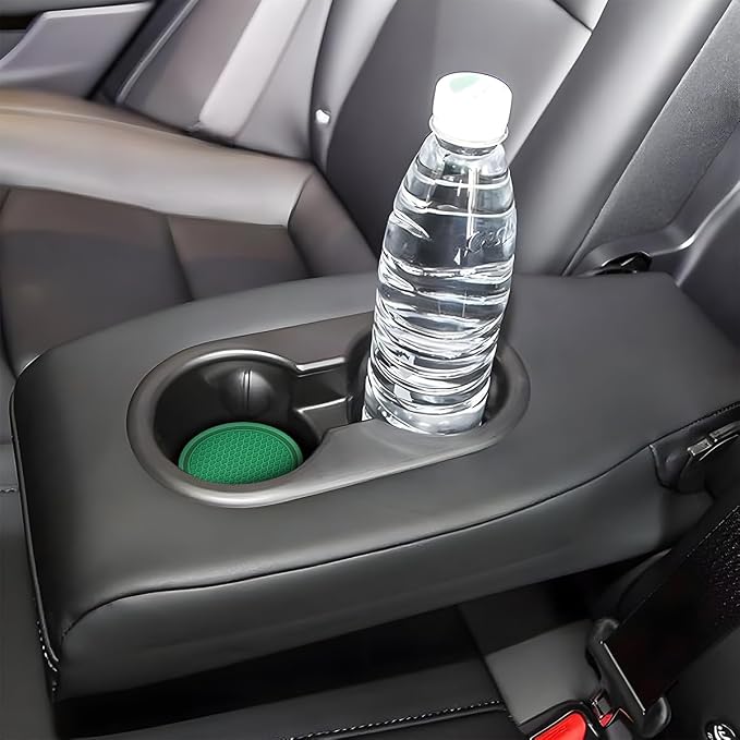 4 Pack Car Cup Holder Coaster, 2.75 Inch Diameter Non-Slip Universal Insert Coaster, Durable, Suitable for Most Car Interior, Car Accessory for Women and Men (Dark Green)