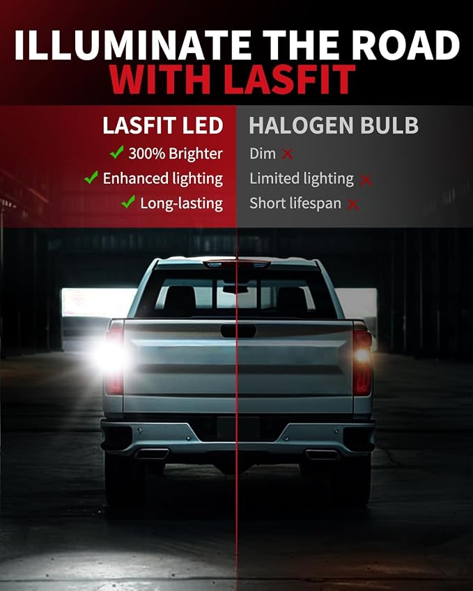 LASFIT 921 W16W LED Reverse Backup Light Bulbs for 2014-2022 2023 2024 2025 2026 Silverado 1500 2500 3500 HD, 6000K Cool White Super Bright OEM Replacement, 2 pcs