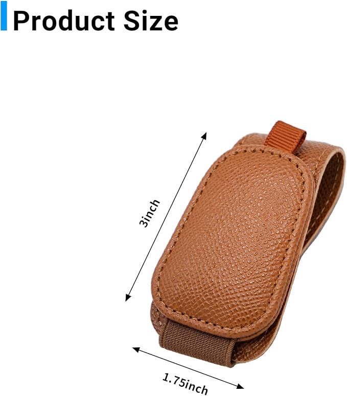 Yuoyar 2 Packs Magnetic Sunglass Holder for Car Visor (Brown) | Magnetic Interior Car Accessories