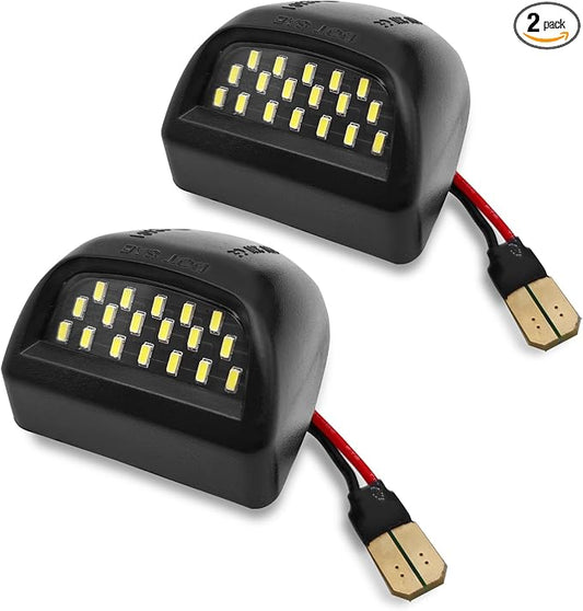 2PCS LED License Plate Light Tag Lamp, Compatible with Chevy Silverado 1500 2500 3500 Escalade Suburban GMC Tahoe Sierra Yukon XL