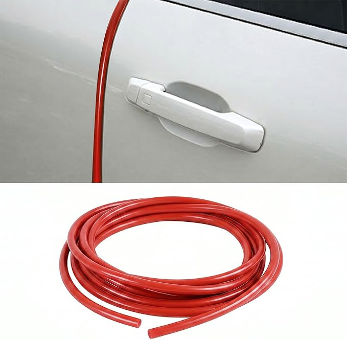 32Ft (10M) Car Door Edge Protector (Red-10M) | Self-Adhesive Scratch Resistant U Shape Door Edge Guard Decoration, Anti-Collision Car Door Trim Strip for Truck, SUV, Sedan