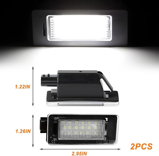 HZEL Car LED License Plate Light, 2PCS Vehicle Rear Tag Lamp Assembly, Automotive Tail Xenon Tag Lighting Kit Replacement Accessories Compatible with Altima Sentra Rogue Versa
