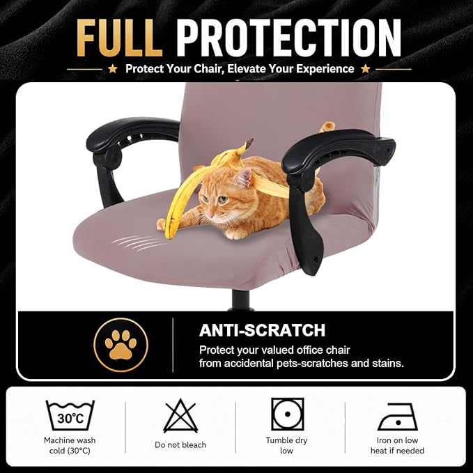 DIVA EN CAMINO DEC Office Chair Cover with Durable Zipper, Soft Stretch Slipcover for Desk, Boss, or High Back Chair