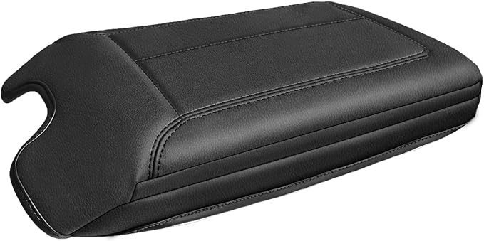 Muslogy Center Console Armrest Cover Fit for Ford F-150 F150 2009-2014 Accessories, Comfort Armrest Pad Console Lid Cushion Vegan Leather 1-Inch Extra Thick(Bucket Seat ONLY)