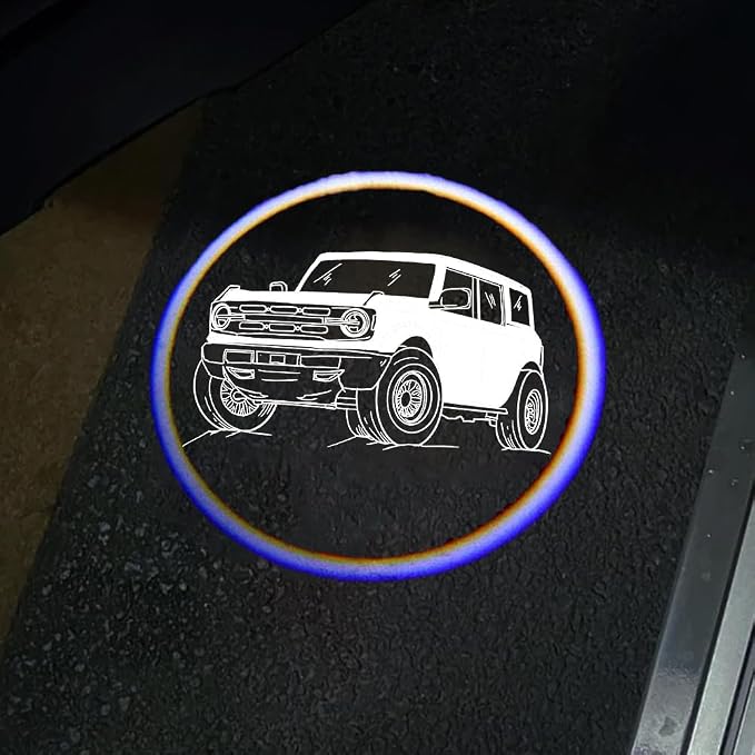 2Packs Car Door Lights Car Door Shadow Lights Projector Welcome Courtesy Lights (b-car-White)