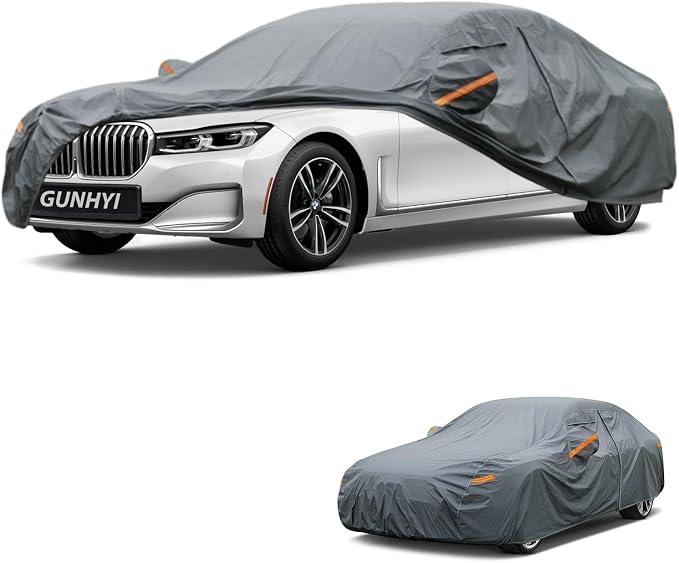 GUNHYI Premium Car Cover Custom Fit BMW 7-Series(1977-2001), 16 Layers Heavy Duty Car Cover Waterproof All Weather with Zipper Door for Sun Rain Snow Dust Uv Protection