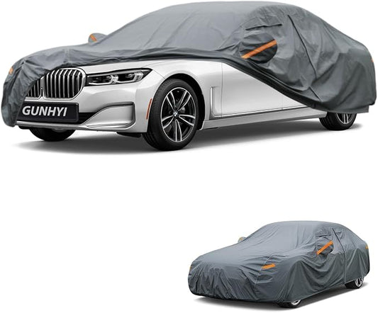 GUNHYI Premium Car Cover Custom Fit BMW 7-Series(1977-2001), 16 Layers Heavy Duty Car Cover Waterproof All Weather with Zipper Door for Sun Rain Snow Dust Uv Protection