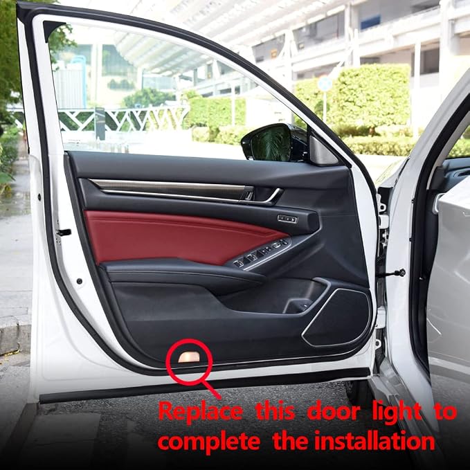 2 Pcs Car LED Projector Door Shadow Light Welcome Light Laser Emblem Logo Lamps Kit Puddle Lights LED Courtesy Step Lights Ground Lamp HD Kit Replacement for (Accord, Accord 7/8 (2008-2012))