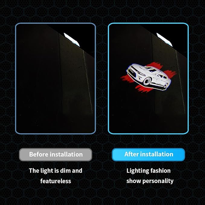 2PCS Door Lights Logo Car Accessories Led Compatible for Charger 2006-Present Projector Ghost Shadow Puddle Courtesy Step Lights (Side)