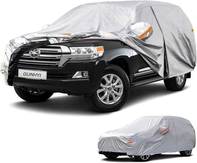 GUNHYI 6 Layers SUV Car Cover Custom Fit Toyota Land Cruiser (1990-2021) Waterproof All Weather, Heavy Duty Outdoor Snow Sun Rain Uv Protection (Ships from US Warehouse, Delivery 3-8 Days)