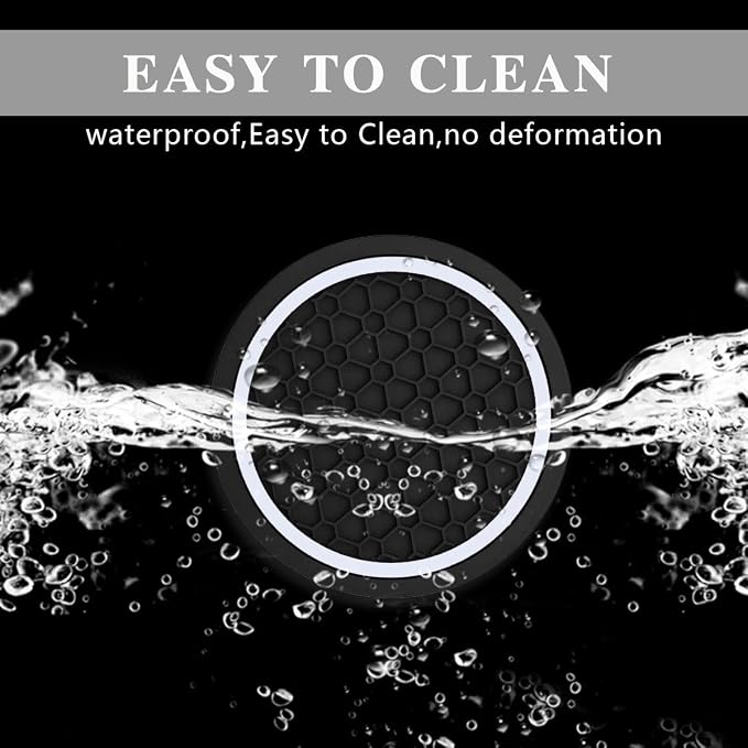 Car Cup Holder Coasters, Dustproof Automotive Interior Accessories Mat,2.75 Inch Non-Slip Insert Water Bottle Holder Pads, Universal for Vehicles, Trucks, RVs and More (Black/White, 4PCS)
