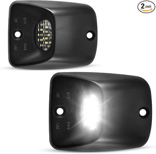 LESAUCE Upgraded License Plate Lights Compatible with 1995-2004 Toyota tacoma, 6000K White, Smoke Lens, Tag Lamp Assembly Replacement, IP68 Waterprooof, Pack of 2