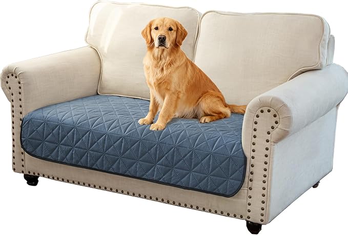 Ameritex Sofa Cover Waterproof for Seats Couch Cover for Dogs Pet Couch Cover Velvet for Chair Loveseat Sofa Machine Washable (Blue, 30x60 Inch)