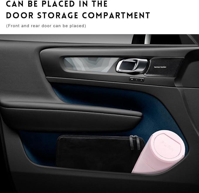 Wevdn Car Trash Can Bin with Lid, Mini Leakproof Vehicle Side Door Cup Holder Trash Can with Lid, Multipurpose Organizer Portable Garbage Bin for Cup Holder Car Home Office (Pink)