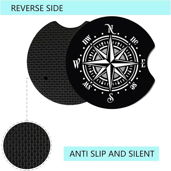 Car Cup Holder Coaster, Neoprene Universal Non-Slip Cup Holders, Car Accessories Interior for Women and Man Interior Sets 2 Pack (RYD-BD16)