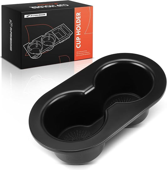 A-Premium Rear Seat Dual Cup Holder Compatible with Dodge Dakota 2005-2011, Ram 1500 2500 2002-2010, Ram 3500 2006-2010, Ram 4500 5500 2008-2010, Black, Replace# 5HD65DX9AC