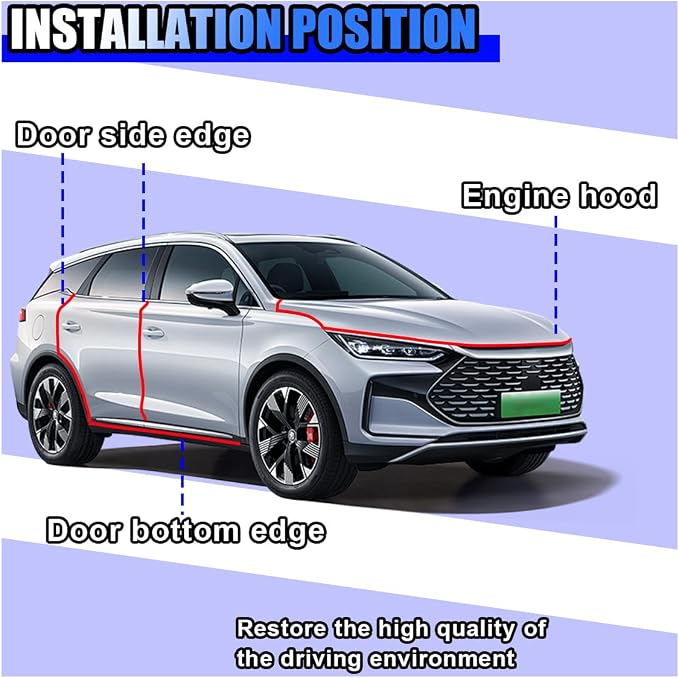 16Ft (5M) Car Door Edge Protector, Auto Trim Door Edge Guard, Black | Anti-Collision Car Door Entry Guard Protective Strip, No Glue