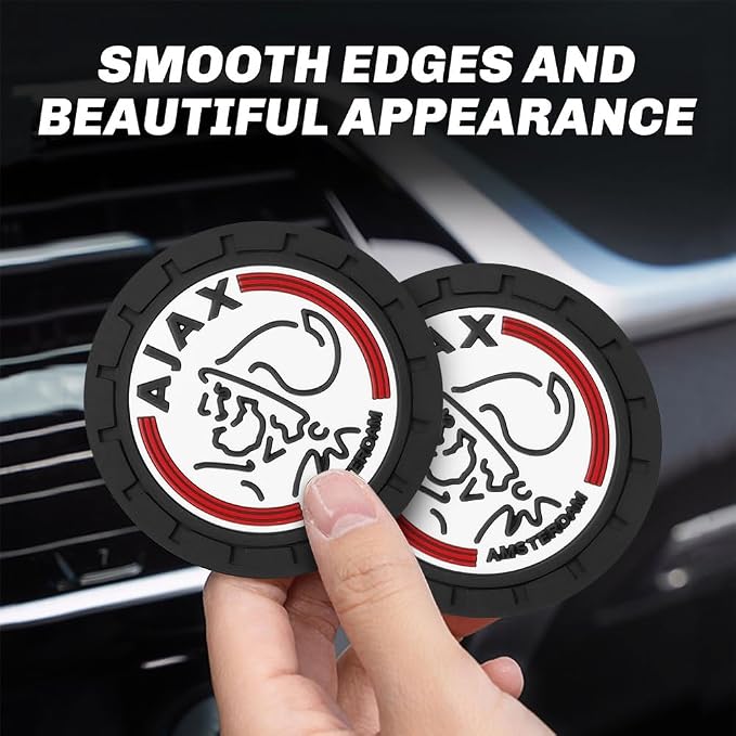 Cup Holder Insert Coaster for AFC AJAX UEFA UCL Fans,Anti Slip Car Cup Coaster Interior Accessories