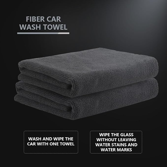 SPTA Microfiber Cleaning Towel, Microfiber Cleaning Cloth for Car Washing, 12 Pack Streak-Free, Ultra Absorbent, Washable for All Purpose Terry Microfiber Towels, 16.1in x 16.1in, 350GSM, Grey-MT038