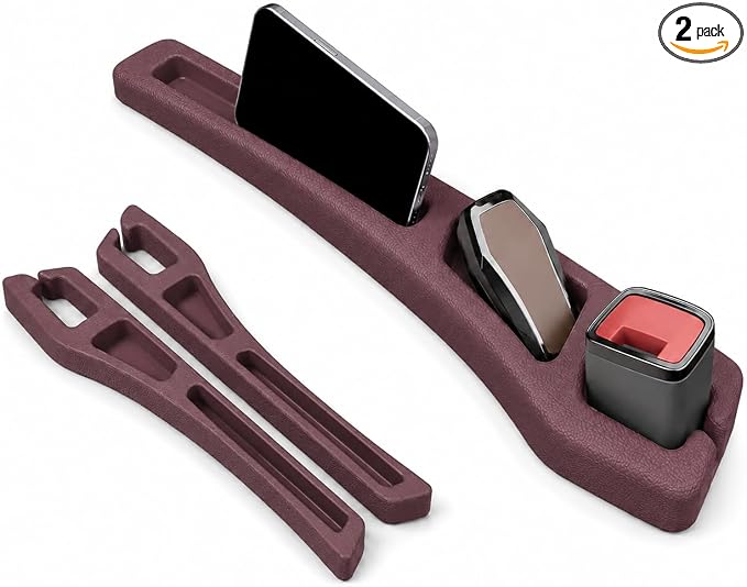 Cartriva Double Slot Car Organizer, Seat Gap Filler, 2 in 1 Seat Crevice Blocker Stop Things from Dropping, Universal Vehicle Interior Accessories