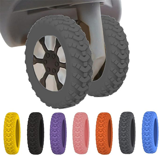 2024 New [Upgrade] Luggage Wheel Covers, 8Pcs Luggage Wheel Protector Covers, Luggage Compartment Wheel Protection Covers, Shock-Proof Anti-Slip Luggage Wheels Silent Protection Cover (8Pcs Gray)