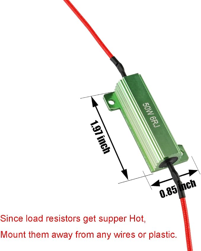 iBrightstar 50W 6ohm Load Resistors for Fix LED Bulb Fast Hyper Flash Turn Signal Blink Error Code