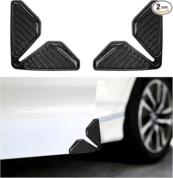 DXNQ 2 PCS Car Door Corner Protector Edge Guards, Real Carbon Fiber Anti-Collision Car Door Edge Protector, Self-Adhesive Decorative Auto Corner Protect, Vehicle Exterior Accessories (Black)