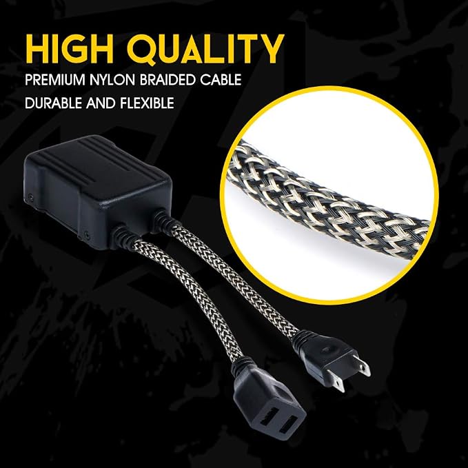 H7 LED Headlight Canbus Decoder Error Free Anti Flicker Harness for Truck | Premium Nylon Braided Cable, Heat-Resistant, Plug N Play, Pack of 2