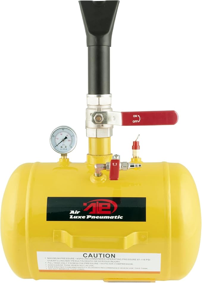 TOOLUXE 30007L Air Tire Bead Sealer, 5 Gallon Tire Bead Seater for Tires, 145 Max PSI Tire Bead Blaster, 87-116 PSI Operating Pressure Air Cannon