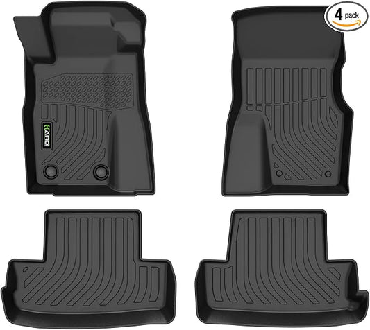 HAFIDI® Floor Mats Fit for 2011-2014 Ford Mustang Coupe & Convertible All Weather Protection TPE Car Floor Liners, Fits 1st & 2nd Row Full Set Custom Accessories, Black