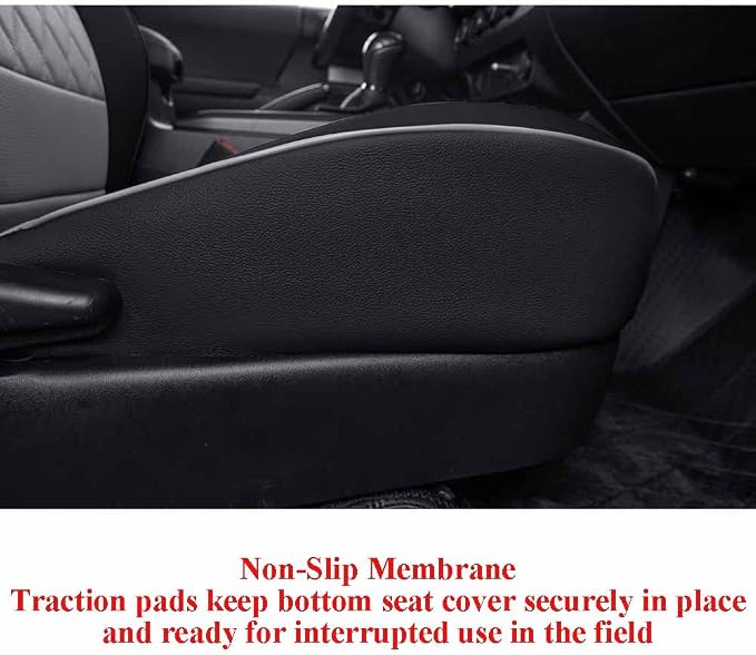 EKR Silverado Seat Covers Custom Fit for (Double Cab) 2014-2018 Chevrolet Silverado 1500 & HD 2500/3500 LT/LTZ/Custom,Leather Car Seat Cover Full Set,Faux Leather (Black/Gray)