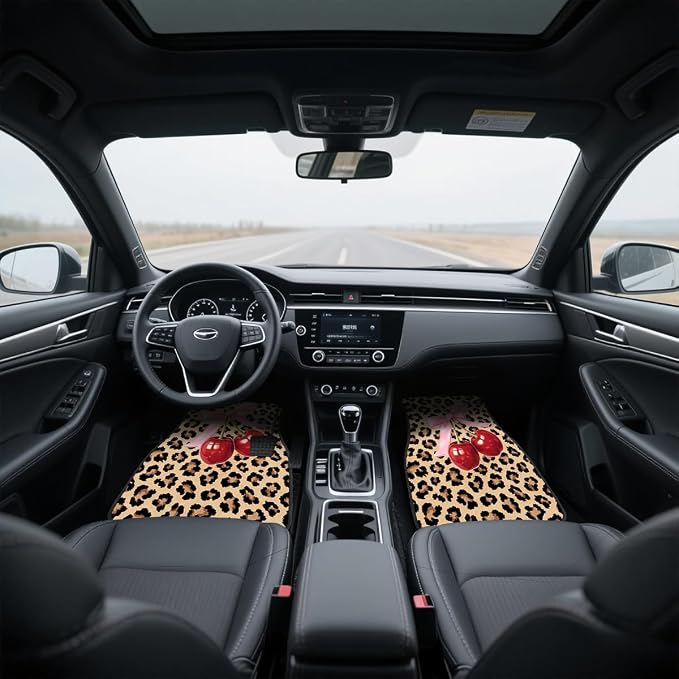 Bear Car Floor Mats Rustic Mountain Pine Forest Cabin Carpet Front Rear Carpets Mat Decorative Car Floor Carpets Non-Slip Auto Car Accessories Universal Fit for Car SUV Truck Van