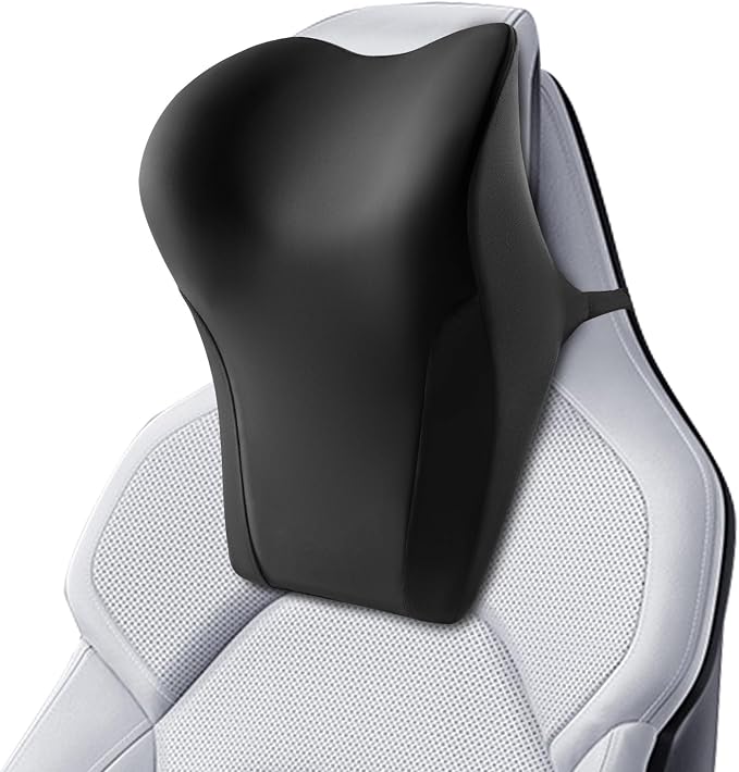 BABUR Car Neck Pillow, Car Headrest Pillow for Neck Suppor Driving Seat | Soft Memory Foam, Ergonomic Design Fits Most Car & Office Chairs, Head Rest Pillow for Long Drives, Machine Removable Cover