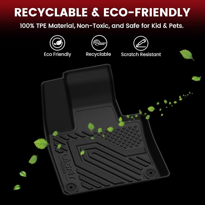 LASFIT Floor Mats & Cargo Liner for 2020-2026 Volvo XC90 T8 PHEV 6 Seats Only, Custom Fit All Weather TPE Floor Liners, Refined Interior Protection, 1st 2nd 3rd Row Mats, Trunk Mat & Backrest Mats