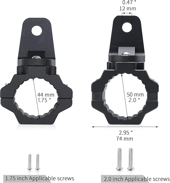 ZIDIYORUO UTV Whip Light Mount for 1.75"-2" Roll Cage Bars, 2-Pack 3 Colors | CNC-Machined Aluminum Alloy · 360° Rotation · Flag & Light Bar Compatible · Works with Polaris RZR, Can-Am, Jeep