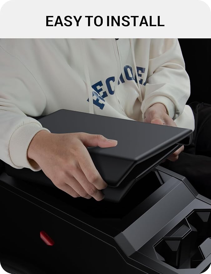 BASENOR Armrest Cover for 2026 2025 2024 Tesla Cybertruck Scratch Resistance Center Console Cover Non-Slip Arm Rest Protector [Proprietary Design] Cybertruck Interior Accessories Black