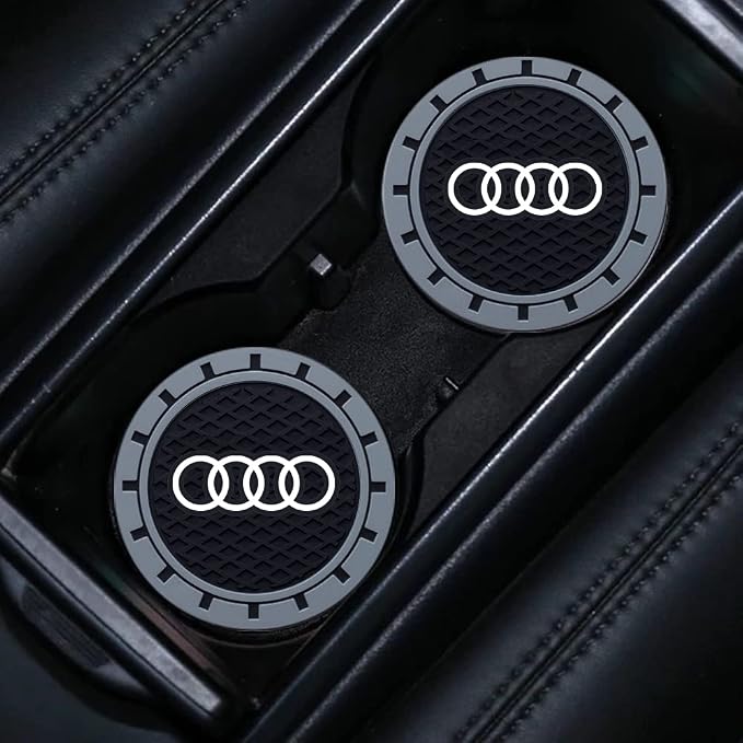 Car Cup Holder Coaster Compatible with Audi A1 A3 RS3 A4 A5 A6 A7 RS7 A8 Q3 Q5 Q7 R8, Auto Cup Holder Insert Coaster, 2PCS