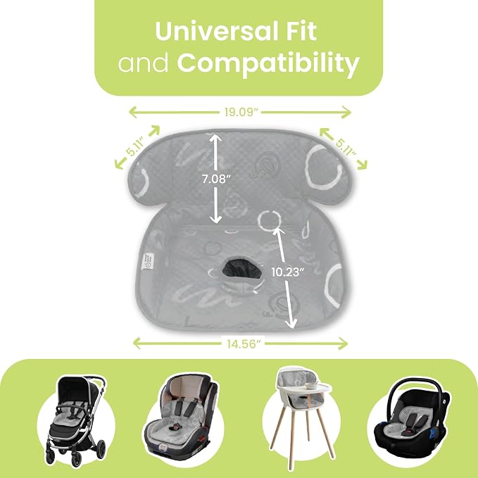 Piddle Pad 2-Pack, Potty Training Car Seat Protector, Toddler Car Seat Cover & Stroller Protector, Machine Washable Waterproof Car Seat, Anti-Slip, Universal Fit (Grey)