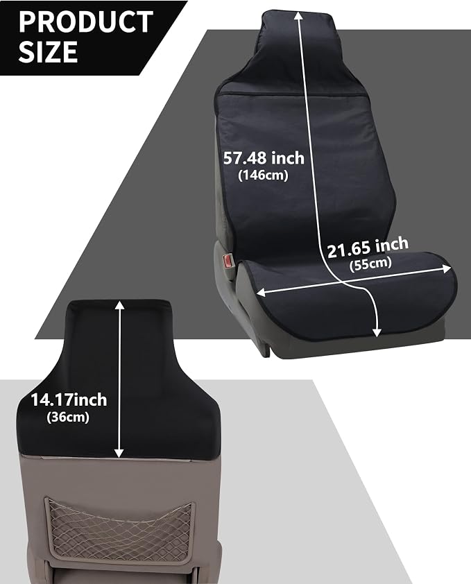 Waterproof Car Seat Cover Automotive Seat Covers for Cars Trucks and SUVs Car Seat Cover Protector Front Seats Black-2