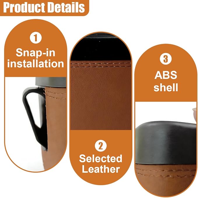 Mini Car Trash Can with Lid, Water-Resistant Leakproof Garbage Can, Small Auto Door Storage Trash Bin, Multipurpose Vehicle Interior Organizer Accessories for Car Home Office(Brown)