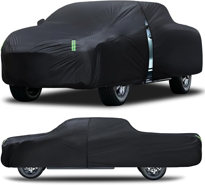 Car Cover Waterproof All Weather Full Outdoor Pickup Truck Cover Rain UV Protection, Size T2 Universal Fit for Ford F150 Chevy Silverado Dodge Ram 1500. (Fit Truck Length 221 to 228 inch)