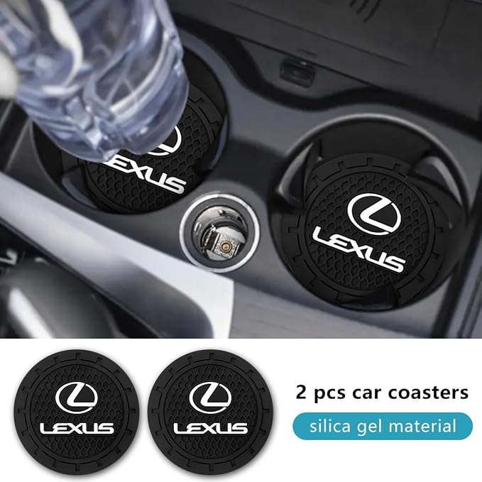Car Cup Holder Coaster for Lexus ES350 GS350 GS300h GS450h is300 es350 ls460 rx350 NX300h Cupholder Coaster Interior Accessories 2.75in 2Pieces Black