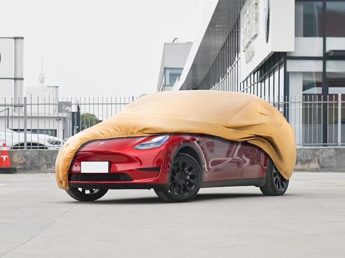 Heavy Duty Outdoor Car Cover Custom Fit for 2020-2026 Tesla Model Y,Windproof All Weather Waterproof Sun Rain UV Dust Snow Protection Outdoor Car Covers