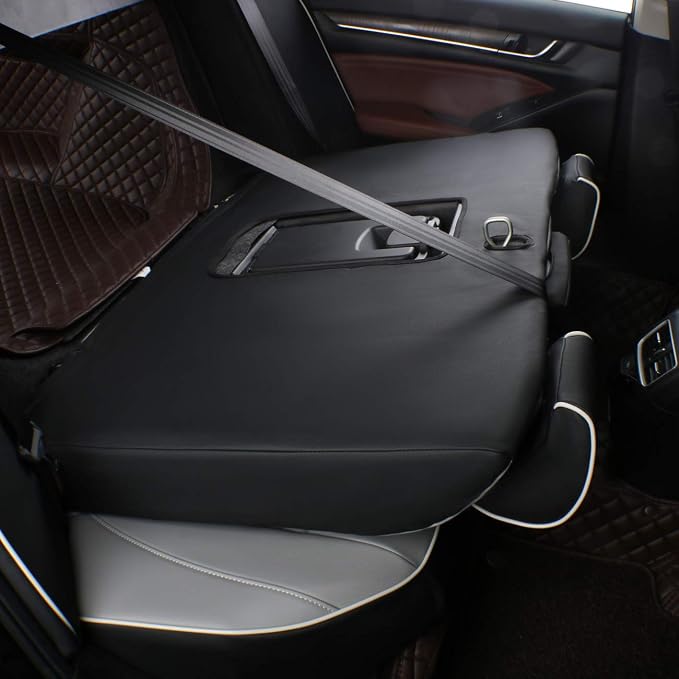 EKR Car Seat Covers for Honda CRV 2015-2016 Leatherette Full Set | Custom Fit for Honda CRV 2015 2016 Full Wrap,Airbag Compatible,Waterproof Pet-resistant,Faux Leather(Black/Gray)