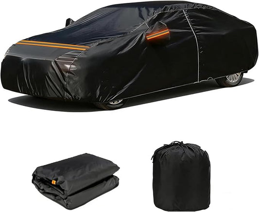 600D Heavy Duty Car Cover Custom Fit for Chevrolet Corvette C4 C5 C6 C7 1984-2019, Waterproof Outdoor Full Car Cover with Door Zipper, Windproof Snowproof Resistant Hail Protection, Black