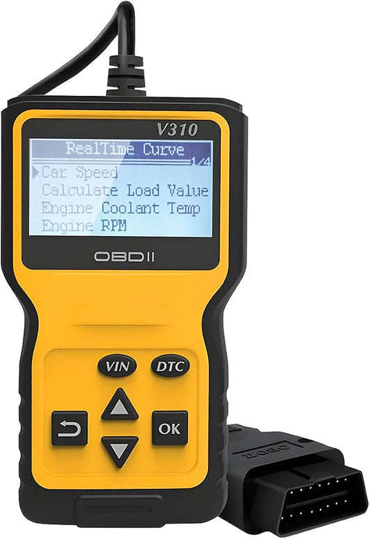 Zpana Car OBD2 Scanner Diagnostic Tool, V310 OBDII Vehicle Engine Fault CAN Diagnosis Code Reader, Check Engine Light Emission Monitor Status, Universal Automotive Accessories (Yellow)