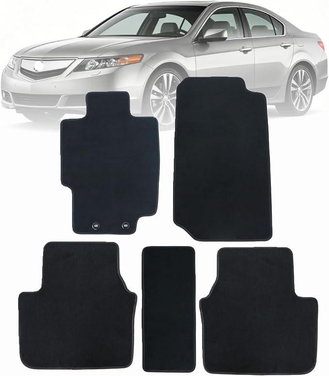 GXARTS Custom Fit Velour Floor Mats Compatible with Ford Taurus 2010-2019 | 4-Piece Full Set, Waterproof All-Weather Protection, with Anti-Slip Buckle, Black Carpet Floor Liners
