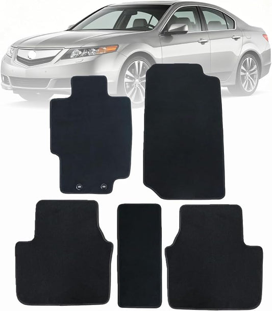 GXARTS Custom Fit Velour Floor Mats Compatible with Ford Taurus 2010-2019 | 4-Piece Full Set, Waterproof All-Weather Protection, with Anti-Slip Buckle, Black Carpet Floor Liners
