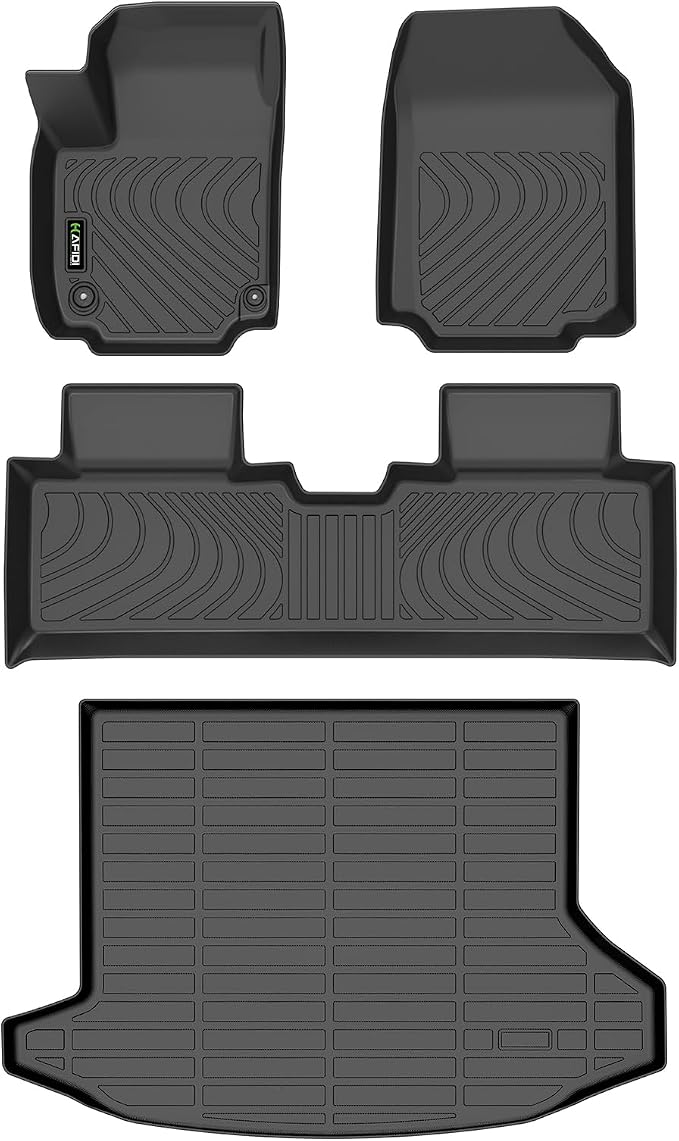 Automotive Floor Mats & Cargo Liner for Chevrolet Equinox 2025-2027 (Not EV) & GMC Terrain 2025-2027 All Weather Protection Full Set- Black