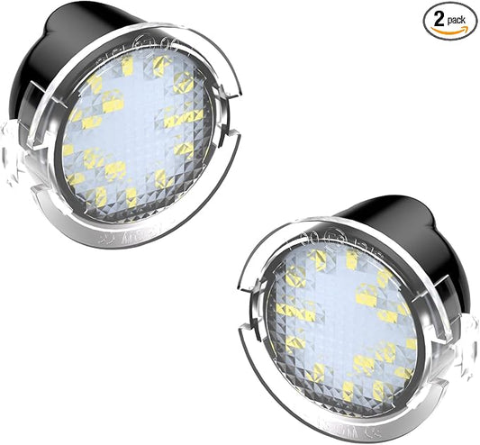 Side Mirror Puddle Light LED Lamp Compatible with Ford F150 Explorer Edge Expedition Flex Fusion Taurus X, 6000K White, 2-Pieces